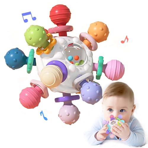 Beißspielzeug Baby ab 3 Monate, Sensorik Rassel Greifball Babyspielzeug aus...